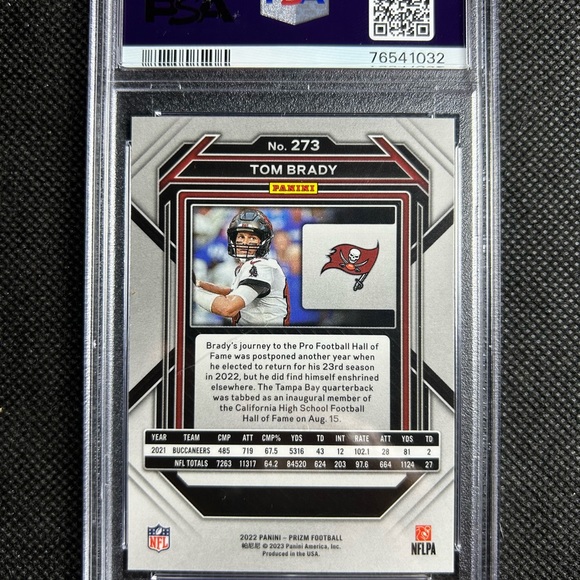 2022 panini Prizm tom Brady psa 9 Tampa bay bucs - Picture 2 of 2